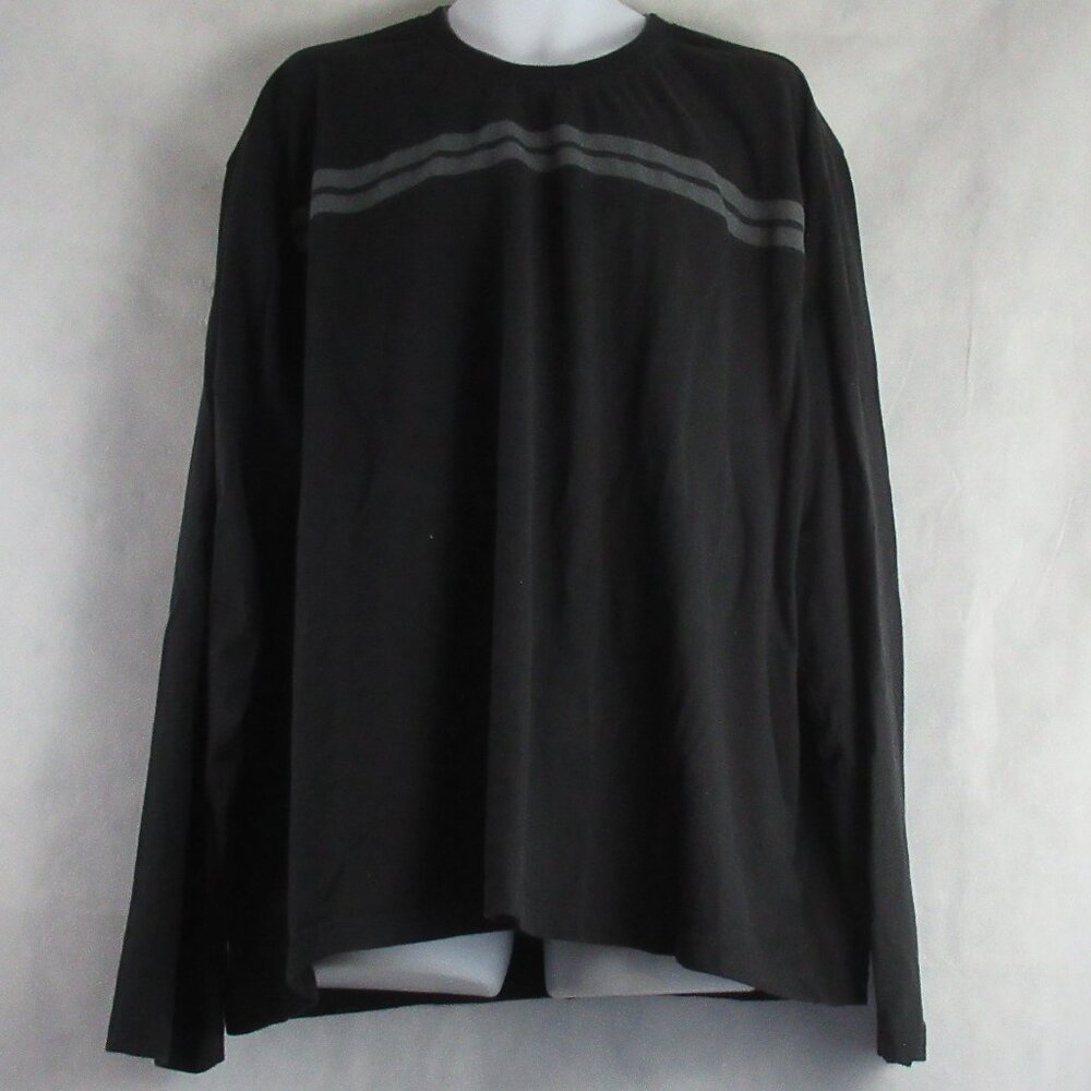 Arrow Men's Long Sleeve T-Shirt, Black With Gray Stripes, 4XL